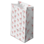 Red Rose Flamingo Klein Cadeauzakje (Achterkant Gekanteld)