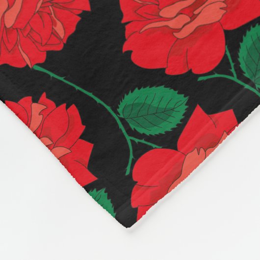 Red Rose Fleece Deken (Hoek)