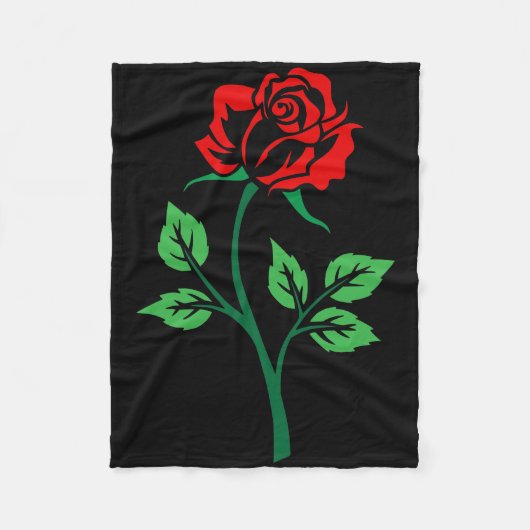 Red Rose Fleece Deken (Voorkant)