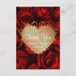 Red Rose Floral bruiloft dank u Bedankkaart