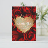 Red Rose Floral bruiloft dank u Bedankkaart (Staand voorkant)