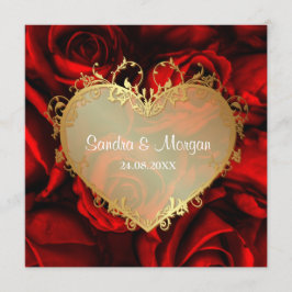 Red Rose Floral bruiloft uitnodiging