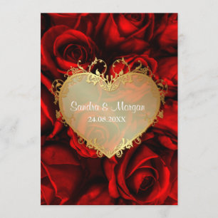 Red Rose Floral bruiloft uitnodiging