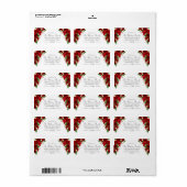 Red Rose Floral Charro Quinceanera Adres Etiket (Full Sheet)