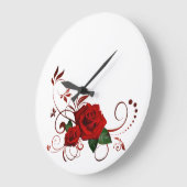 Red Rose Floral Clock Grote Klok (Hoek)