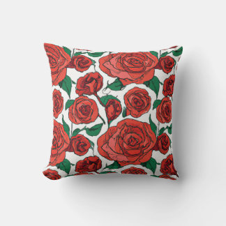 Red Rose Floral Design #1 Sierkussen
