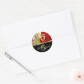 Red Rose Floral Design | personaliseren Ronde Sticker (Envelop)