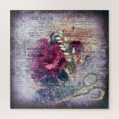 Red Rose Floral Ephemera Legpuzzel (Verticaal)