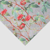  Red Rose Floral Garden op grijs Tissuepapier (Detail)