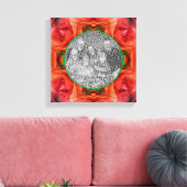 Red Rose Floral Lijst Creëer Uw eigen foto Canvas Afdruk (Insitu (Woonkamer))