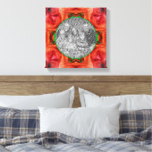 Red Rose Floral Lijst Creëer Uw eigen foto Canvas Afdruk (Insitu (Slaapkamer))