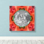 Red Rose Floral Lijst Creëer Uw eigen foto Canvas Afdruk (Insitu (Houten vloer))