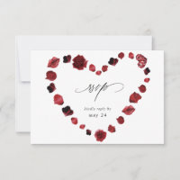 Red Rose Floral & Lips Heart w Meal RSVP
