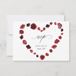 Red Rose Floral & Lips Heart w Meal RSVP
