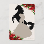 Red Rose Floral Mariachi Charro Quinceanera Info Informatiekaartje (Achterkant)