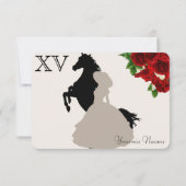 Red Rose Floral Mariachi Quinceanera RSVP Kaartje (Achterkant)