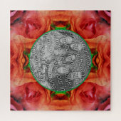 Red Rose Floral Natuur Lijst Uw foto toevoegen Legpuzzel (Horizontaal)