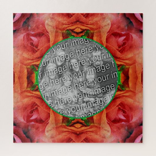 Red Rose Floral Natuur Lijst Uw foto toevoegen Legpuzzel (Verticaal)