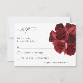 Red Rose Floral no Meal RSVP (Voorkant)