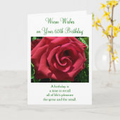 Red Rose Floral op persoonlijke titel 65th Birthda Kaart (Gele Bloem)