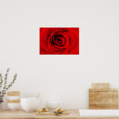 Red Rose Floral Poster (Keuken)