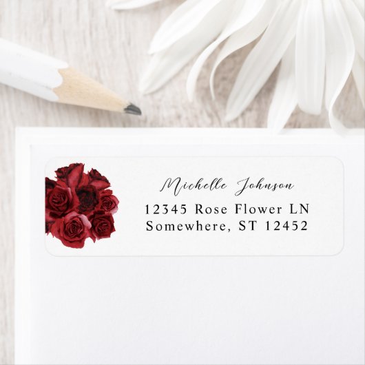 Red Rose Floral Return Label (Insitu)