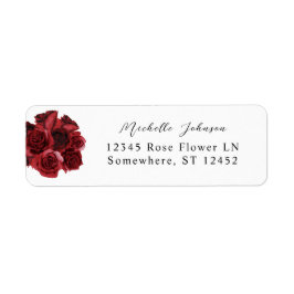 Red Rose Floral Return Label