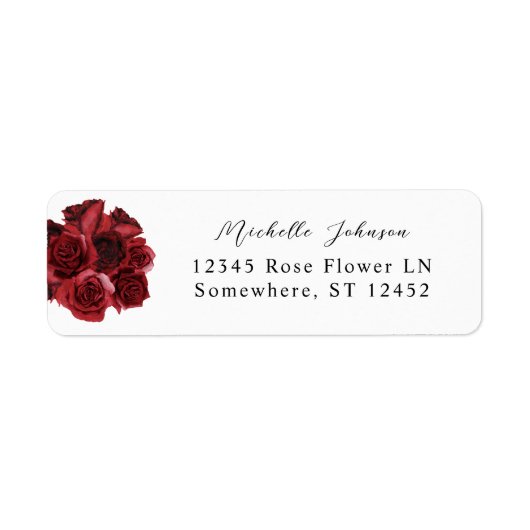 Red Rose Floral Return Label (Voorkant)