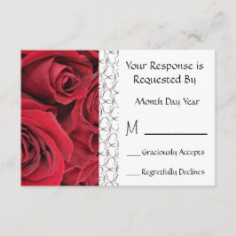 Red Rose Floral RSVP-kaart RSVP Kaartje