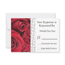 Red Rose Floral RSVP-kaart
