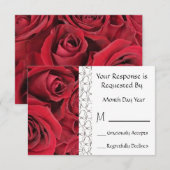 Red Rose Floral RSVP-kaart RSVP Kaartje (Voorkant / Achterkant)