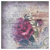 Red Rose Floral Scissors Ephemeral Pattern Stof (Close Up)