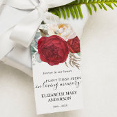 Red Rose Floral Seed Packet Memorial Funeral Cadeaulabel