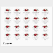 Red Rose Floral Seed Packet Memorial Funeral Ronde Sticker (Vel)