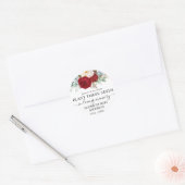 Red Rose Floral Seed Packet Memorial Funeral Ronde Sticker (Envelop)