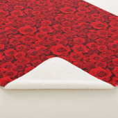 Red Rose Floral Sherpa Blanket Deken (3/4)