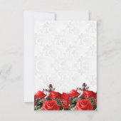 Red Rose Floral sparen de Datum Save The Date (Achterkant)
