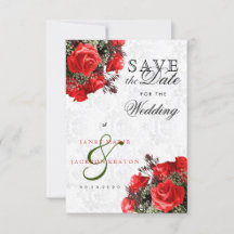 Red Rose Floral sparen de Datum