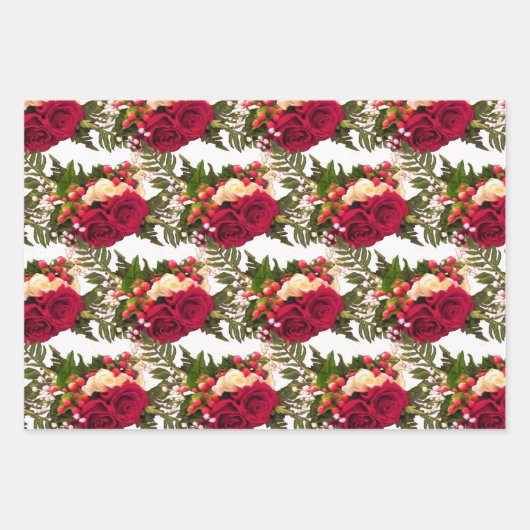 Red Rose Floral Swagger design. Inpakpapier Vel (Voorkant)