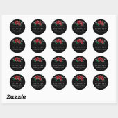Red Rose Floral Wedding Favor Dank je Sticker (Vel)