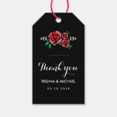 Red Rose Floral Wedding for Gift Label Cadeaulabel (Voorkant)