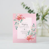 Red Rose Floral Wedding Invitation (Staand voorkant)