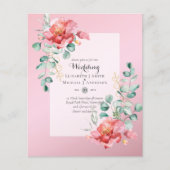 Red Rose Floral Wedding Invitation (Voorkant)