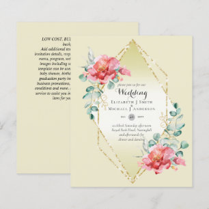 Red Rose Floral Wedding Invitation