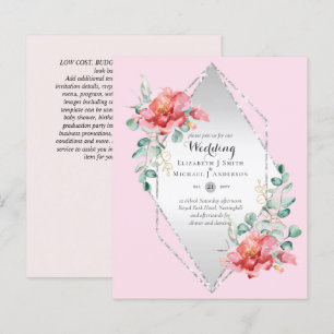 Red Rose Floral Wedding Invitation