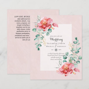 Red Rose Floral Wedding Invitation