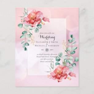 Red Rose Floral Wedding Invitation