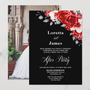 Red Rose Floral Wedding Reception Foto Kaart