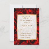 Red Rose Floral Wedding RSVP Kaartje (Achterkant)