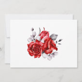 Red Rose Floral Wedding Save the Date (Achterkant)